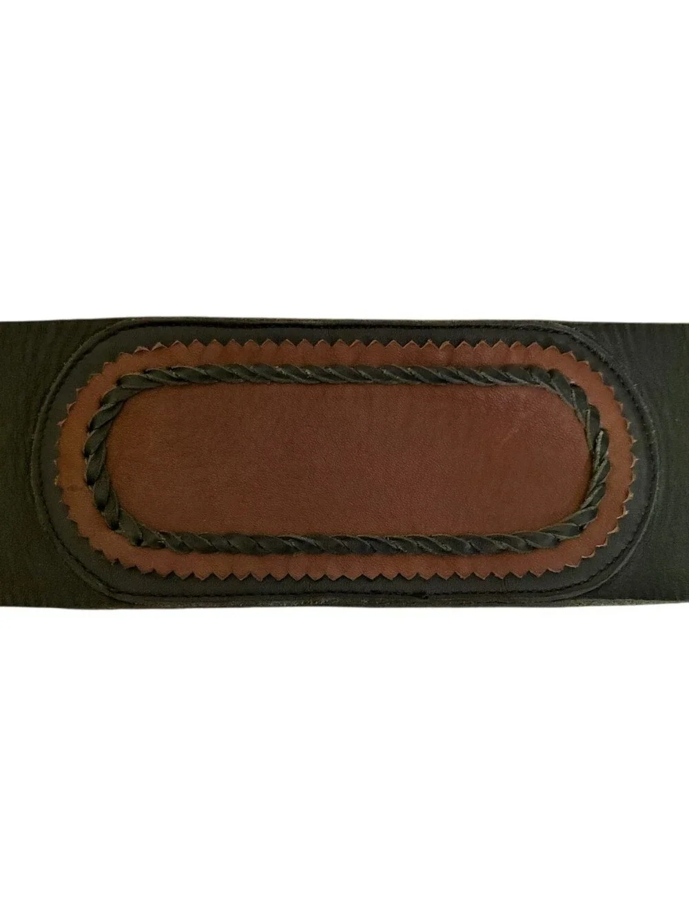 Western Style Two-Tone Braided Detail Waist Belt